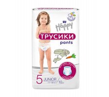 Подгузники-трусики детские HAPPY BELLA BABY junior (вес 11-18 кг), 10 шт..