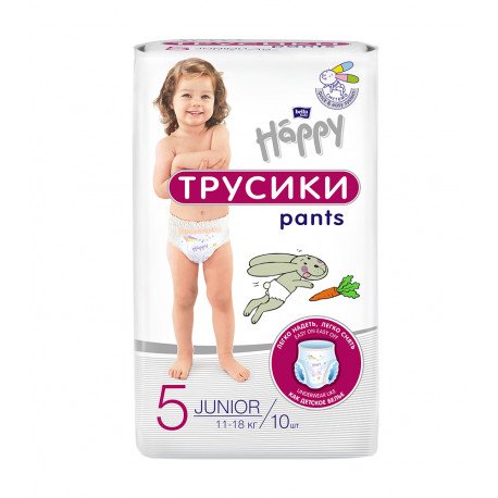 Подгузники-трусики детские HAPPY BELLA BABY junior (вес 11-18 кг), 10 шт..