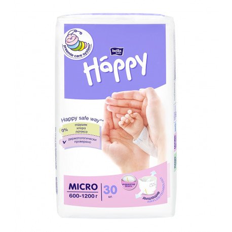 Підгузки Bella Baby HAPPY MICRO (600-1200 г) 30 шт.