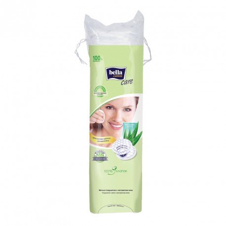 Ватные подушечки BELLA Coton Care с экстрактом алоэ 100 шт.