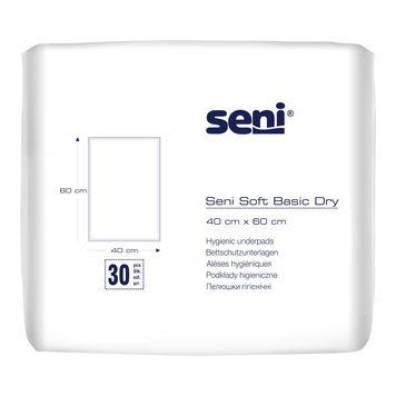 Пелюшки гігієнічні SENI SOFT BASIC DRY, 40x60 см (30 шт) 695521 фото