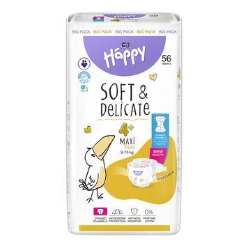 Підгузки дитячі одноразові HAPPY BELLA BABY maxi plus (вага 9-15 кг, 56 шт) 605483 фото