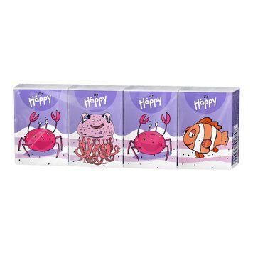 Хустинки паперові носові гігієнічні, тришарові (Bella Baby Happy 9x8 шт/1 паков) 421755 фото